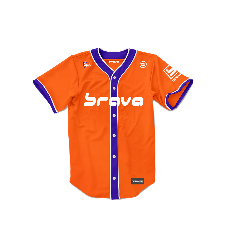 B21 Official Baseball Jersey - Orange/Purple