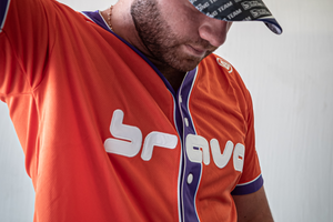 B21 Official Baseball Jersey - Orange/Purple