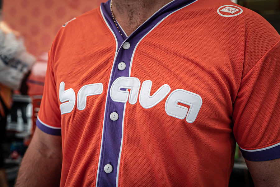 B21 Official Baseball Jersey - Orange/Purple