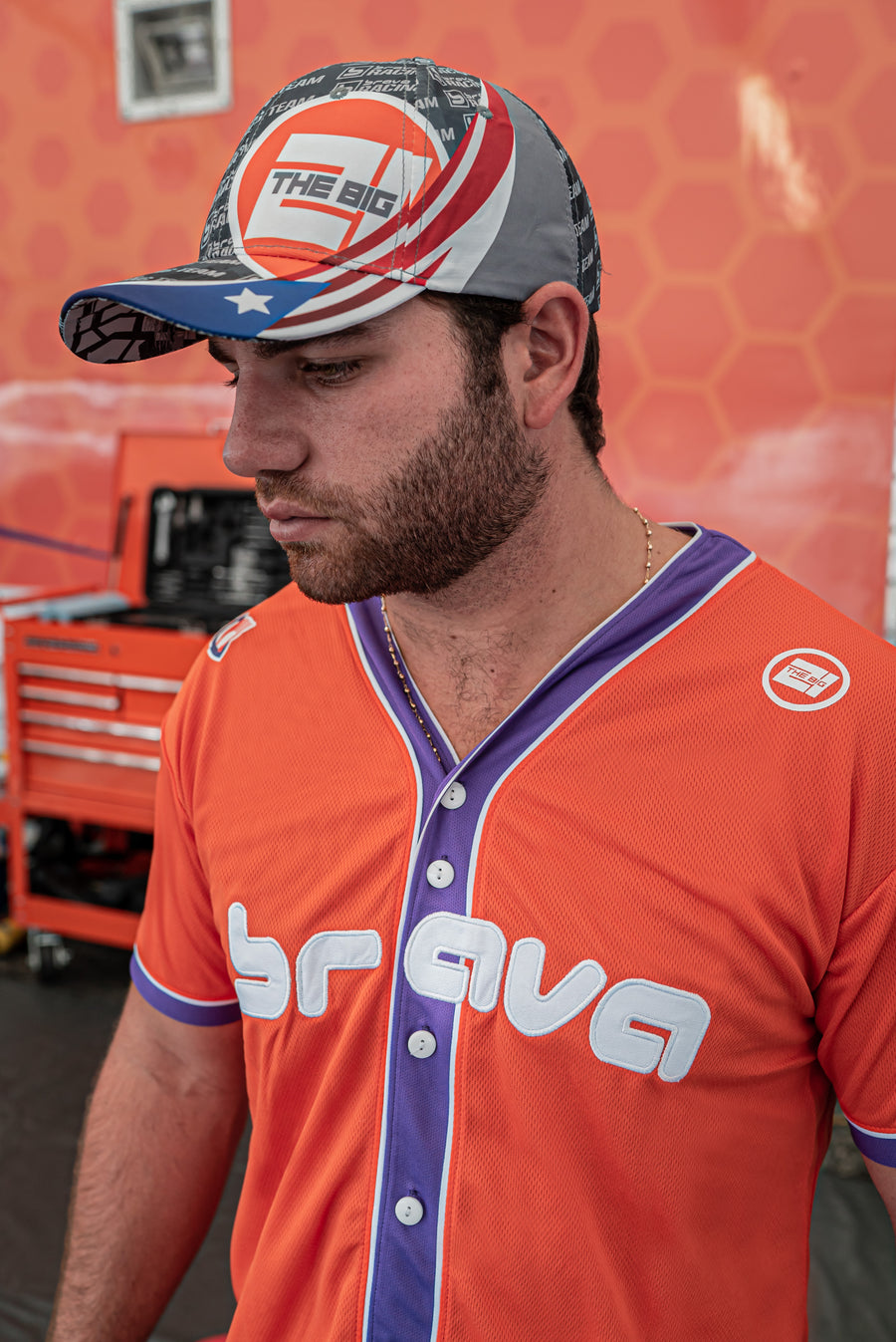 B21 Official Baseball Jersey - Orange/Purple