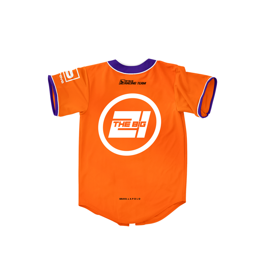 B21 Official Baseball Jersey - Orange/Purple